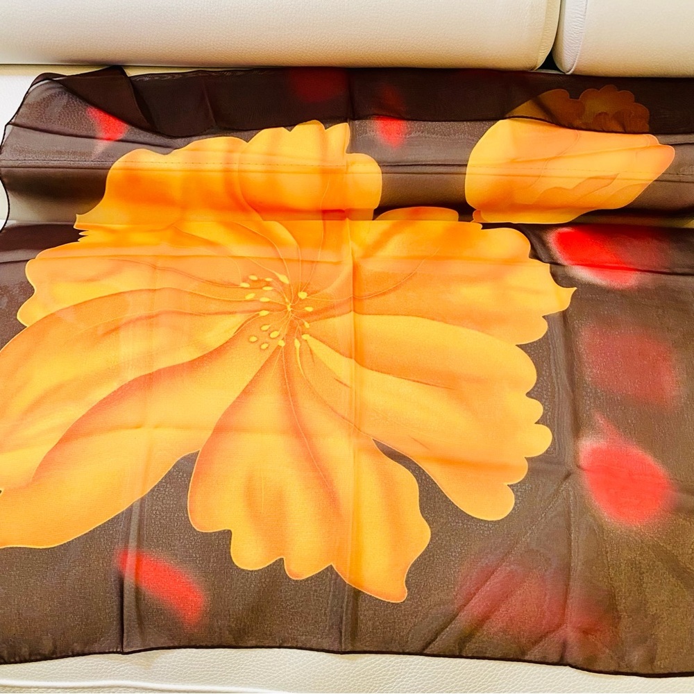 Floral sheer square scarf nwt (please see pics)